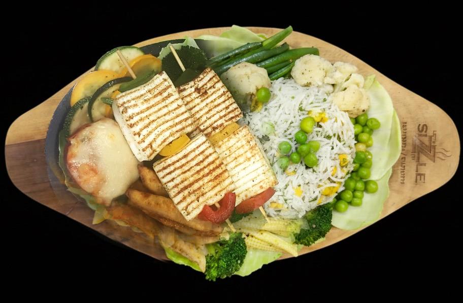 Jain Paneer Shashlik Sizzlers