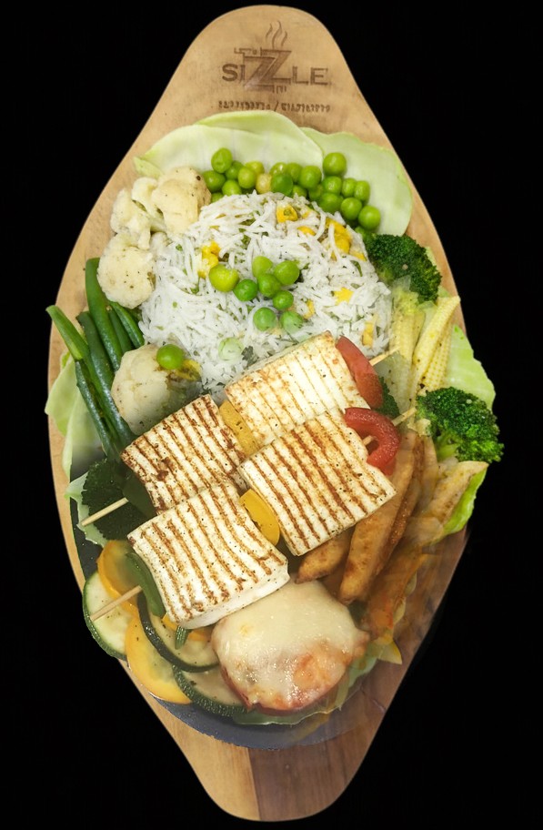Jain Paneer Shashlik Sizzlers