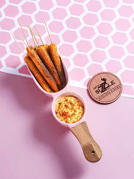 Charred Baby Corn With Corn Mousse