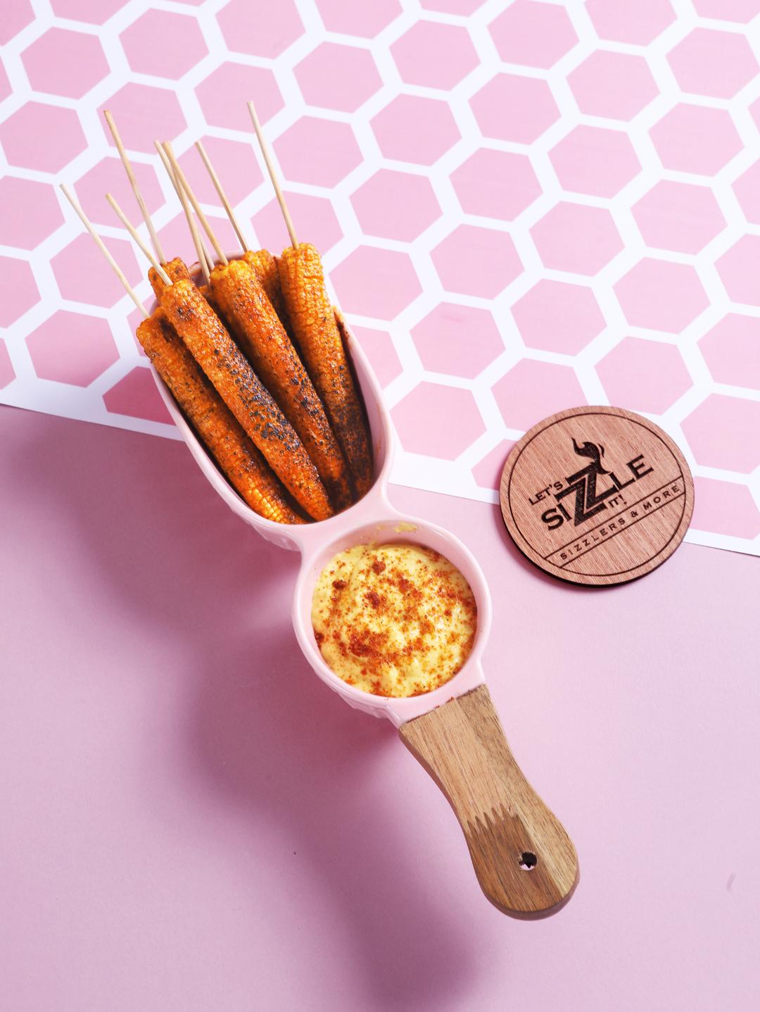 Charred Baby Corn With Corn Mousse (8 Pieces)