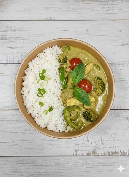 Thai Panang Curry Rice Bowl With Tofu
