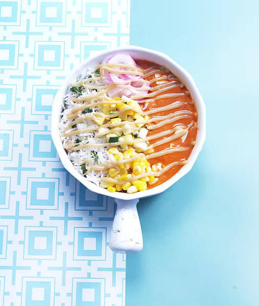 Mediterranian Harrisa Curry Rice Bowl With Paneer
