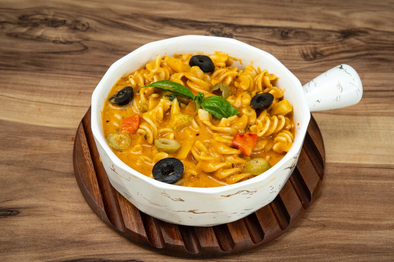 Italian Fussili Pasta In Pink Sauce